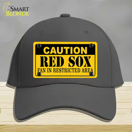 Caution Red Sox Fan Novelty License Plate Hat Cotton / Charcoal