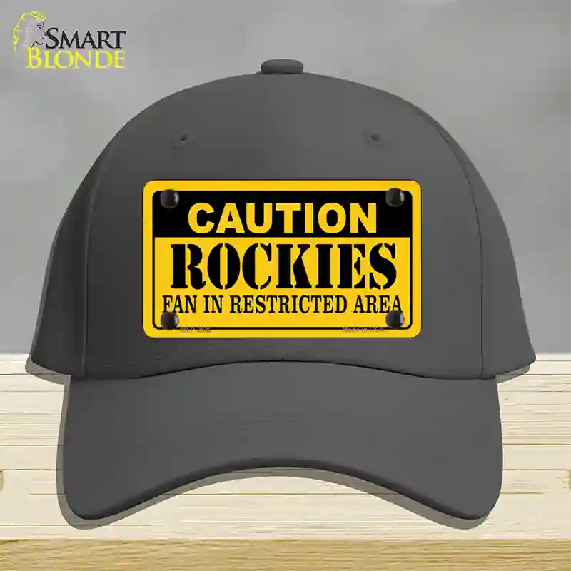 Caution Rockies Fan Novelty License Plate Hat Cotton / Charcoal