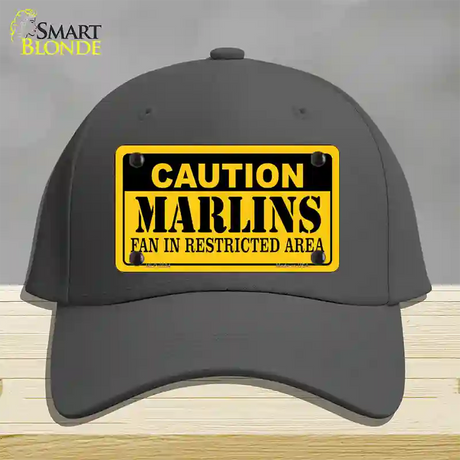 Caution Marlins Fan Novelty License Plate Hat Cotton / Charcoal