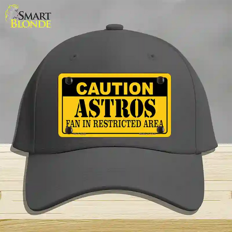 Caution Astros Fan Novelty License Plate Hat Cotton / Charcoal