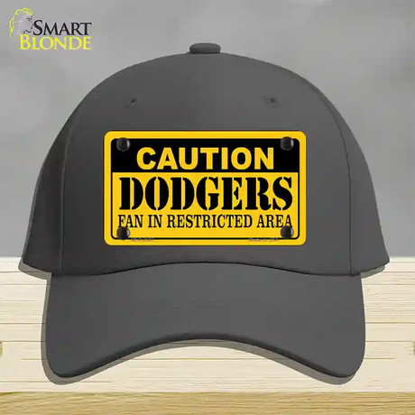 Caution Dodgers Fan Novelty License Plate Hat Cotton / Charcoal