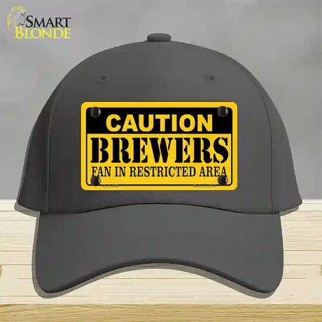 Caution Brewers Fan Novelty License Plate Hat Cotton / Charcoal