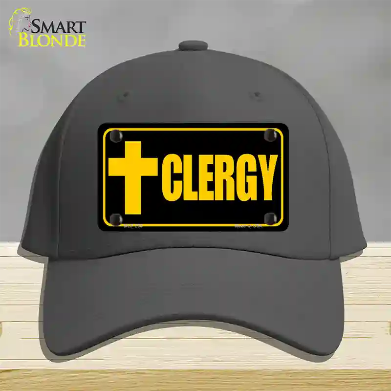 Clergy Vanity Novelty License Plate Hat Cotton / Charcoal