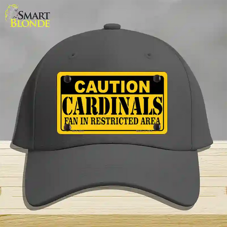 Caution Cardinals Fan Novelty License Plate Hat Cotton / Charcoal