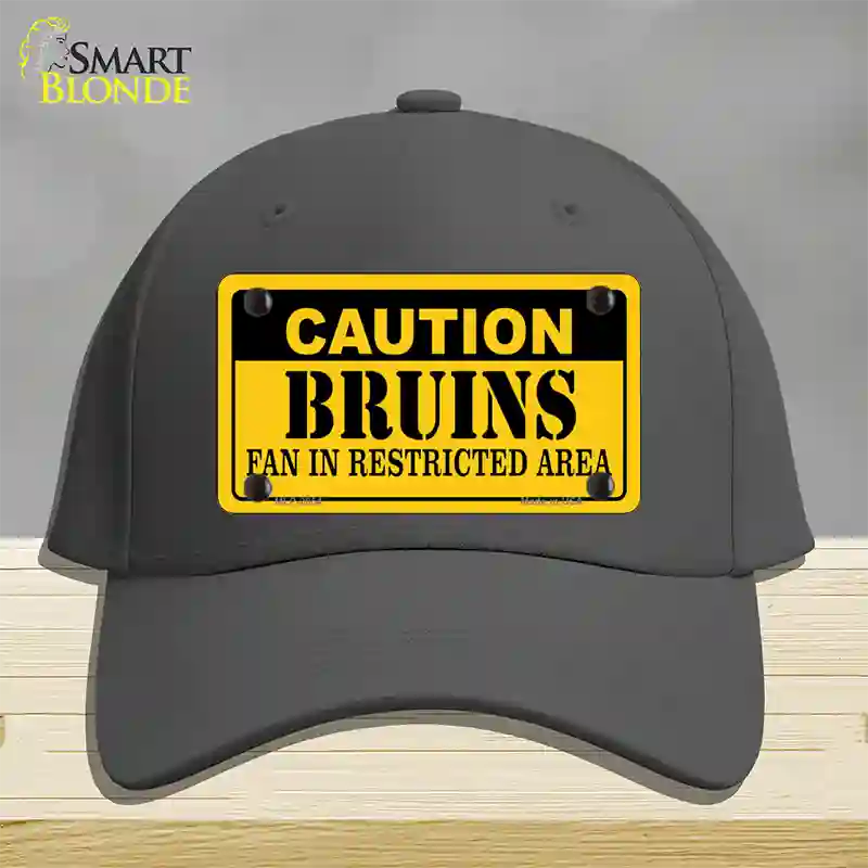 Caution Bruins Vanity Novelty License Plate Hat Cotton / Charcoal