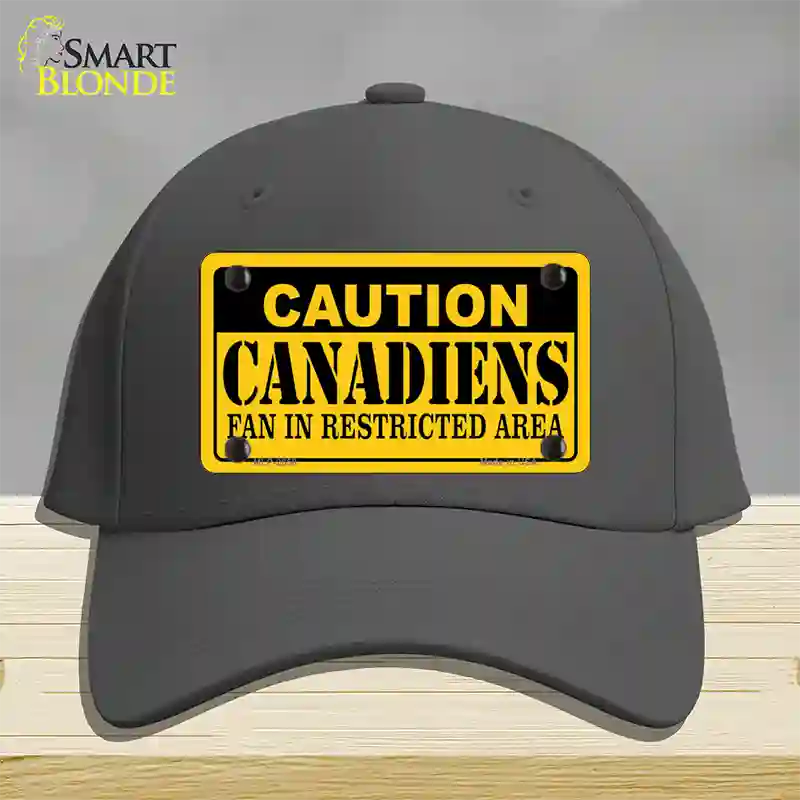 Caution Canadiens Novelty License Plate Hat Cotton / Charcoal