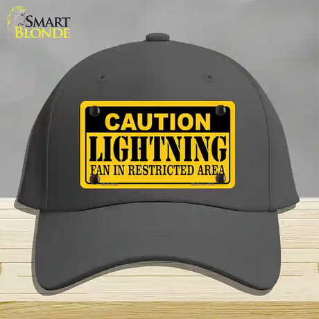 Caution Lightning Novelty License Plate Hat Cotton / Charcoal