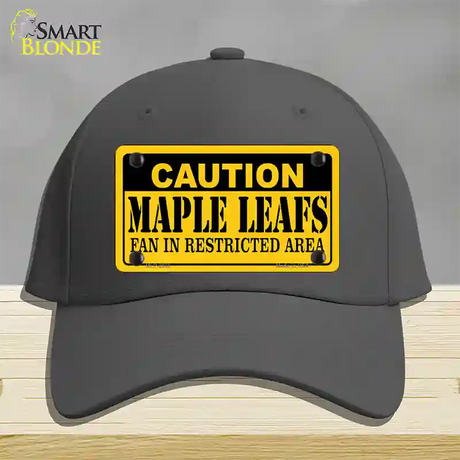 Caution Maple Leafs Novelty License Plate Hat Cotton / Charcoal