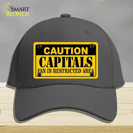 Caution Capitals Novelty License Plate Hat Cotton / Charcoal