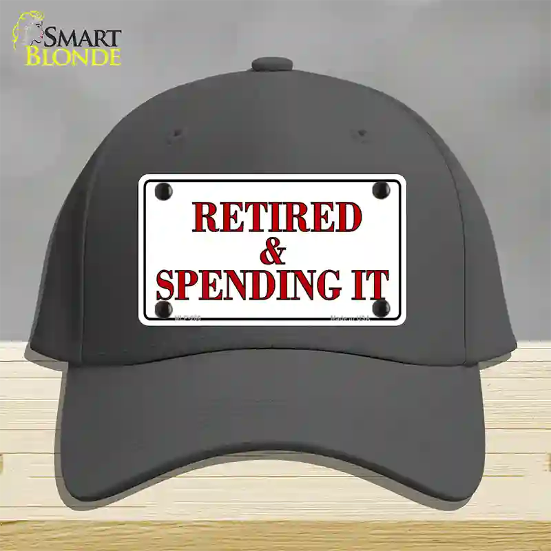 Retired And Spending It Novelty License Plate Hat Cotton / Charcoal