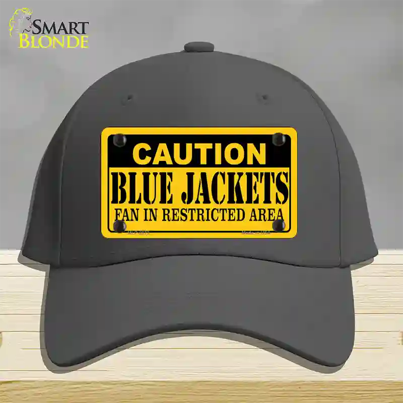 Caution Blue Jackets Novelty License Plate Hat Cotton / Charcoal