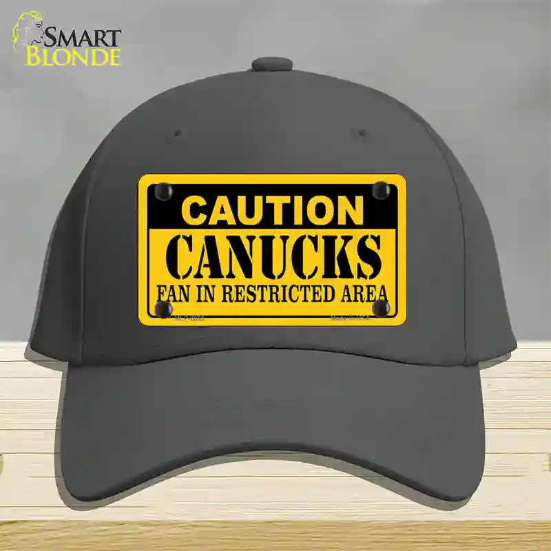 Caution Canucks Novelty License Plate Hat Cotton / Charcoal