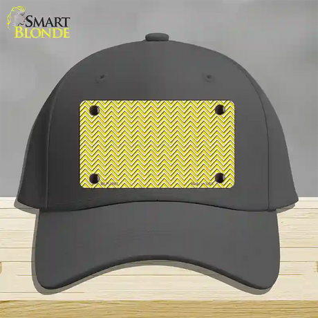 Yellow White Chevron Novelty License Plate Hat Cotton / Charcoal