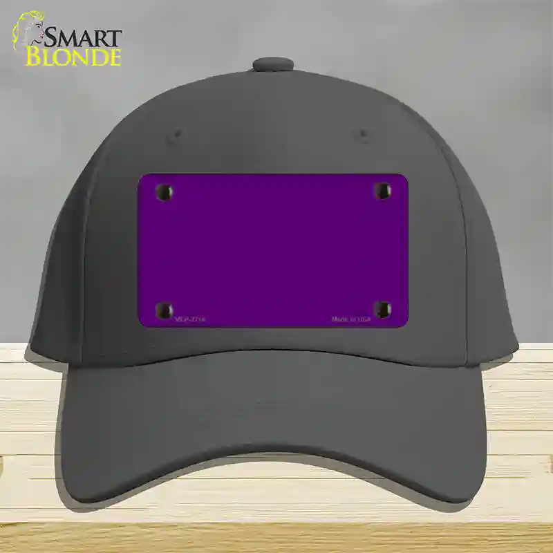 Purple Solid Novelty License Plate Hat Cotton / Charcoal