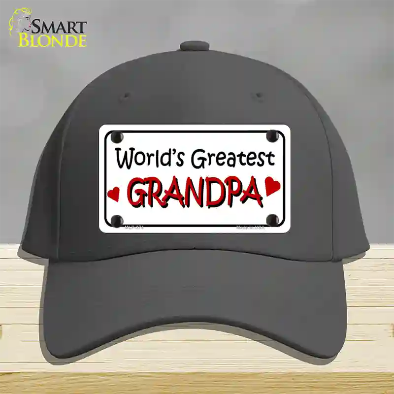 Worlds Greatest Grandpa Novelty License Plate Hat Cotton / Charcoal