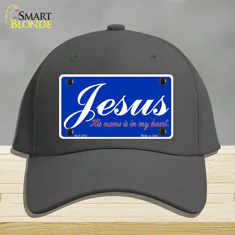 Jesus Blue Novelty License Plate Hat Cotton / Charcoal