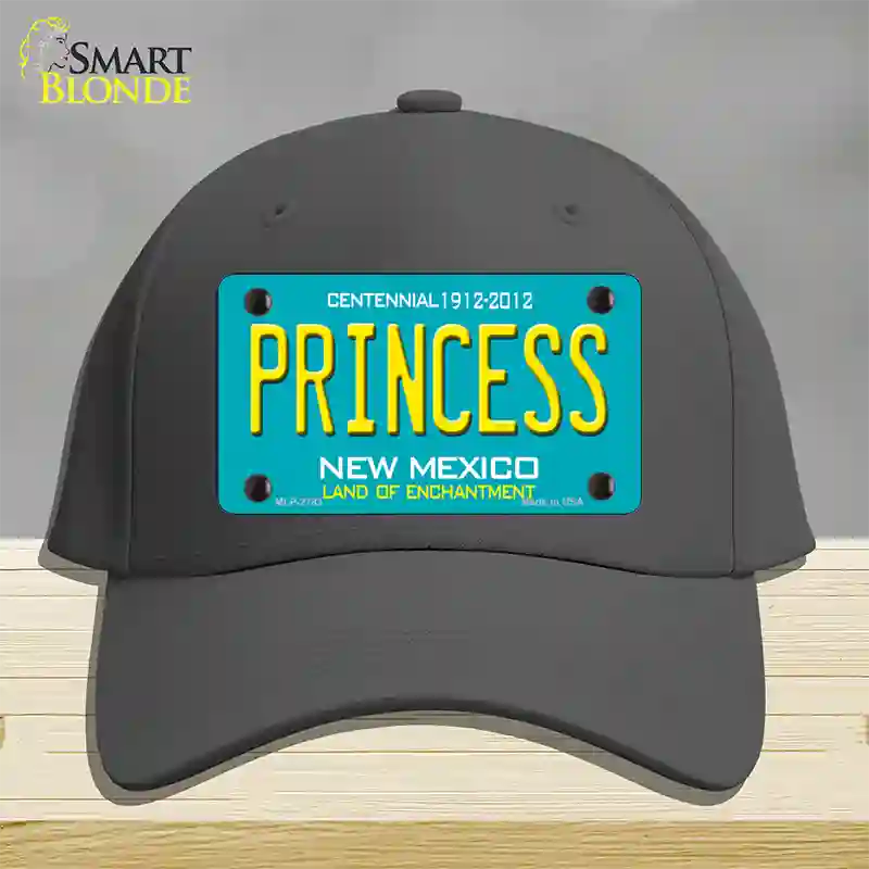 Princess New Mexico Teal Novelty License Plate Hat Cotton / Charcoal