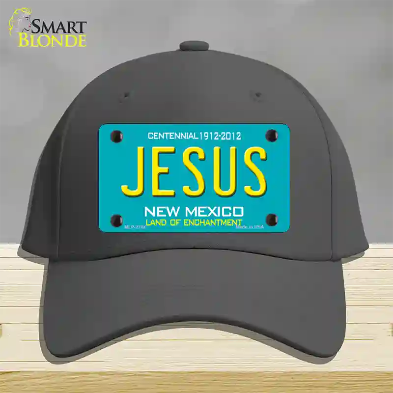 Jesus New Mexico Teal Novelty License Plate Hat Cotton / Charcoal