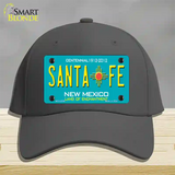 Santa Fe New Mexico Teal Novelty License Plate Hat Cotton / Charcoal