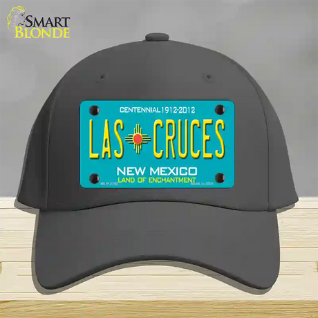 Las Cruces New Mexico Teal Novelty License Plate Hat Cotton / Charcoal