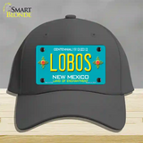 Lobos New Mexico Teal Novelty License Plate Hat Cotton / Charcoal