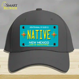 Native New Mexico Teal Novelty License Plate Hat Cotton / Charcoal