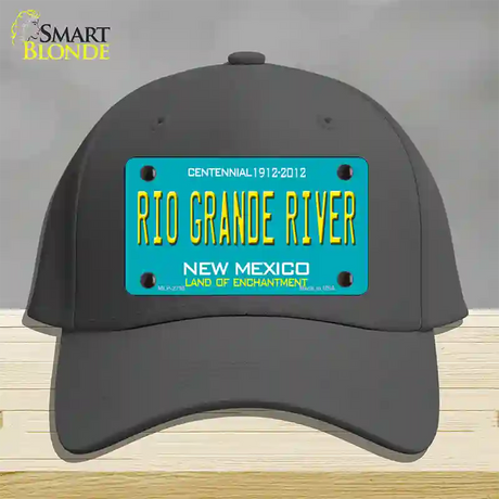 Rio Grande River New Mexico Teal Novelty License Plate Hat Cotton / Charcoal