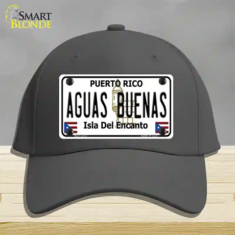 Aguas Buenas Puerto Rico Novelty License Plate Hat Cotton / Charcoal