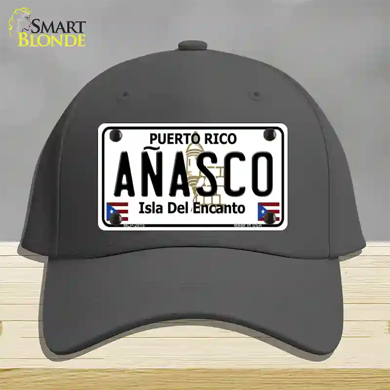 Anasco Puerto Rico Novelty License Plate Hat Cotton / Charcoal