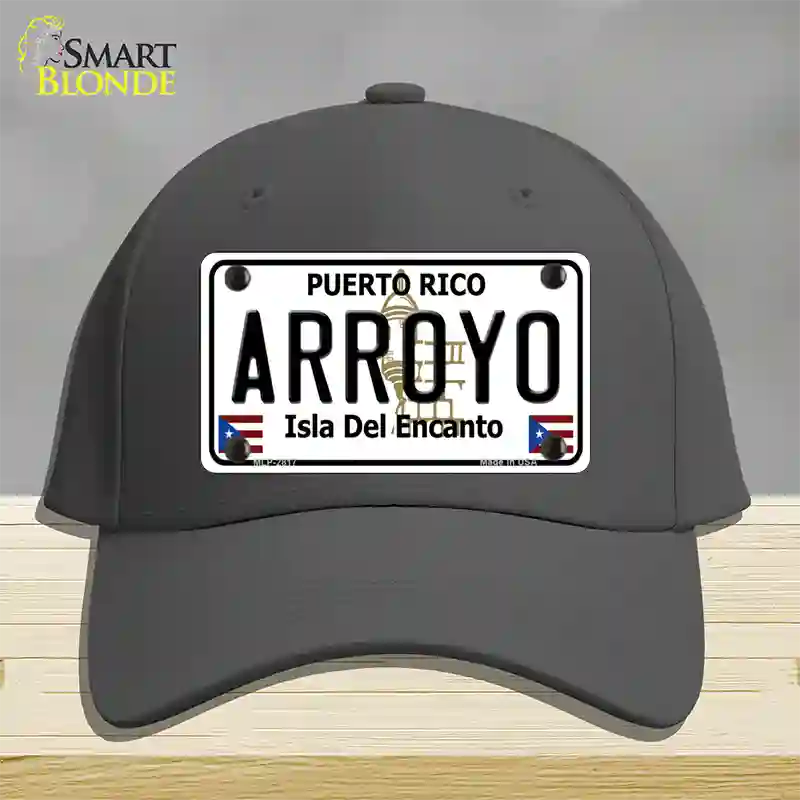 Arroyo Puerto Rico Novelty License Plate Hat Cotton / Charcoal