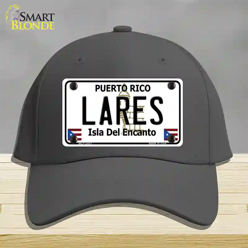 Lares Puerto Rico Novelty License Plate Hat Cotton / Charcoal