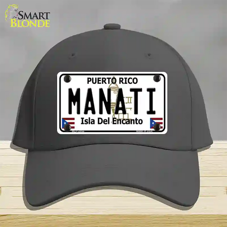 Manati Puerto Rico Novelty License Plate Hat Cotton / Charcoal