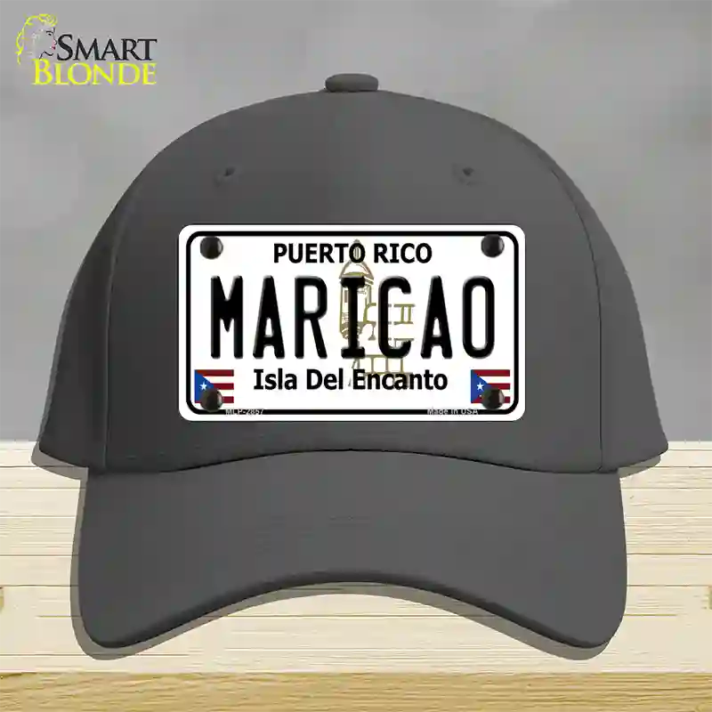 Maricao Puerto Rico Novelty License Plate Hat Cotton / Charcoal