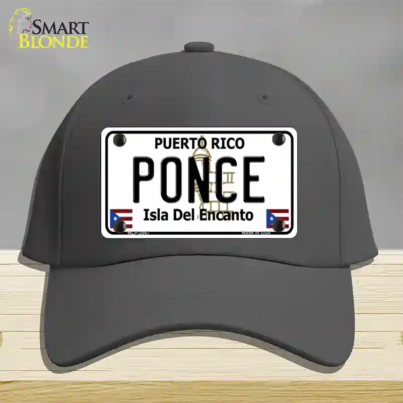 Ponce Puerto Rico Novelty License Plate Hat Cotton / Charcoal