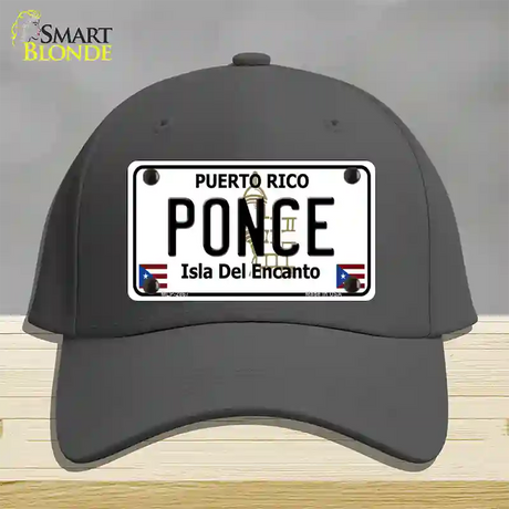 Ponce Puerto Rico Novelty License Plate Hat Cotton / Charcoal