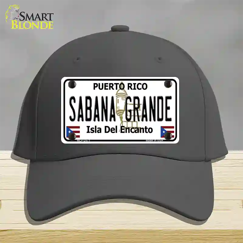 Sabana Grande Puerto Rico Novelty License Plate Hat Cotton / Charcoal