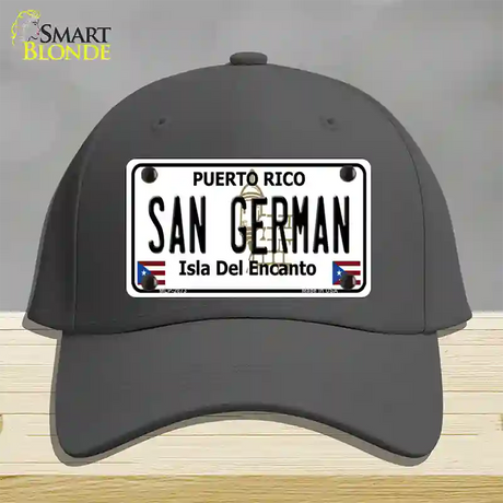 San German Puerto Rico Novelty License Plate Hat Cotton / Charcoal