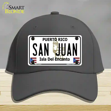 San Juan Puerto Rico Novelty License Plate Hat Cotton / Charcoal