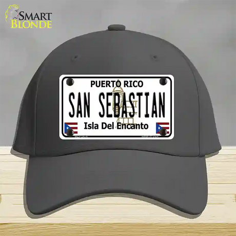 San Sebastian Puerto Rico Novelty License Plate Hat Cotton / Charcoal