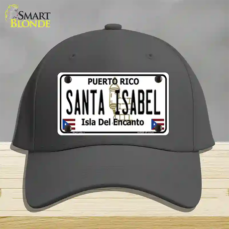 Santa Isabel Puerto Rico Novelty License Plate Hat Cotton / Charcoal