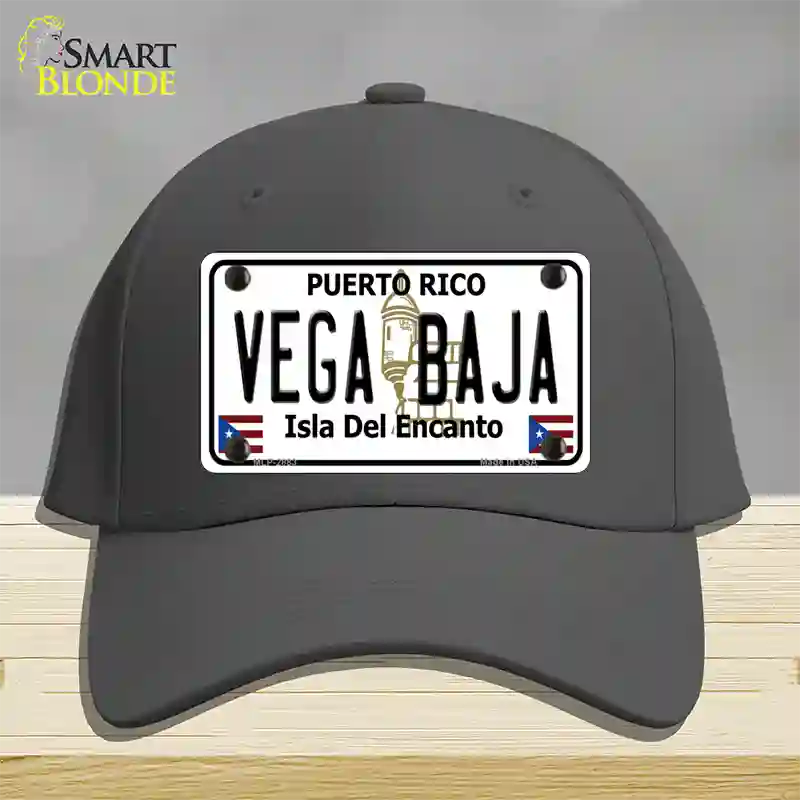 Vega Baja Puerto Rico Novelty License Plate Hat Cotton / Charcoal