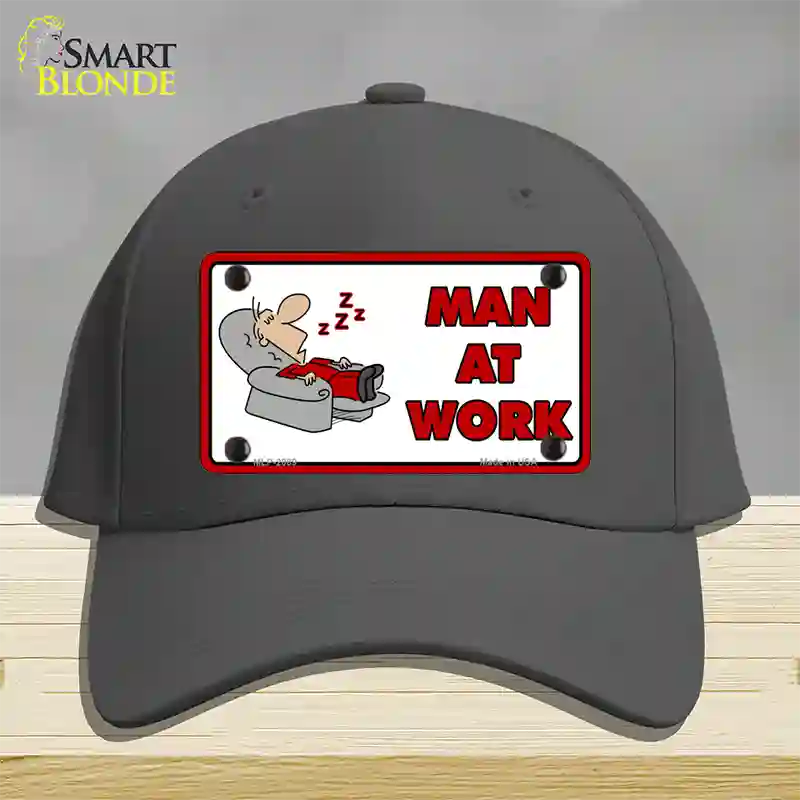 Man At Work Novelty License Plate Hat Cotton / Charcoal