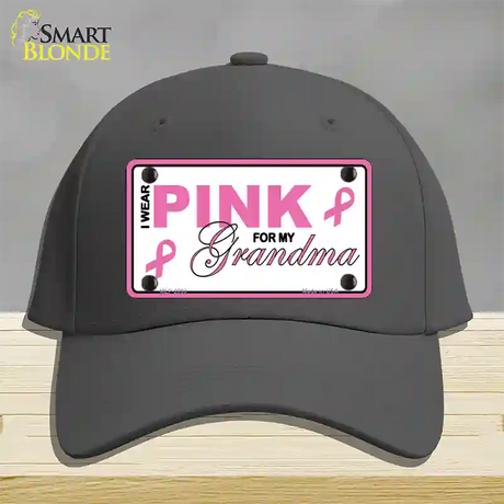 Pink For Grandma Novelty License Plate Hat Cotton / Charcoal