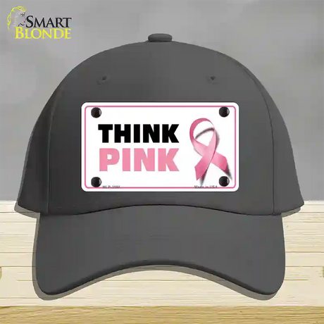 Think Pink Novelty License Plate Hat Sign Cotton / Charcoal