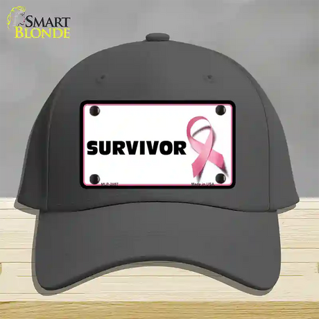 Survivor Breast Cancer Novelty License Plate Hat Cotton / Charcoal