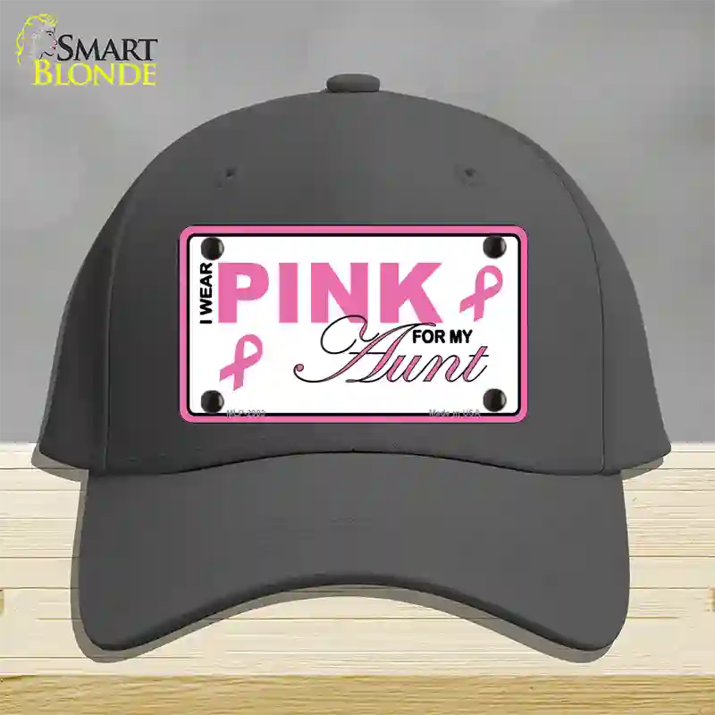 Pink For My Aunt Novelty License Plate Hat Cotton / Charcoal