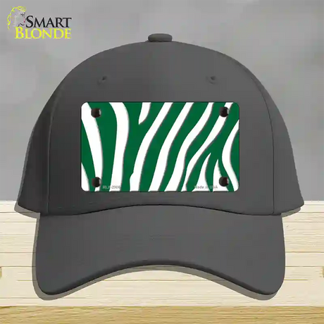 Green White Zebra Novelty License Plate Hat Cotton / Charcoal