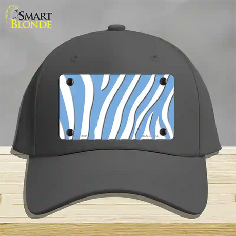 Light Blue White Zebra Novelty License Plate Hat Cotton / Charcoal