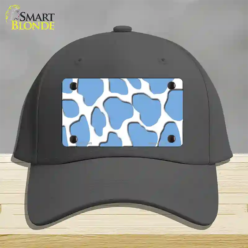 Light Blue White Giraffe Novelty License Plate Hat Cotton / Charcoal