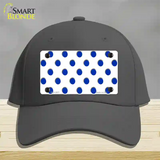 Blue White Polka Dot Novelty License Plate Hat Cotton / Charcoal